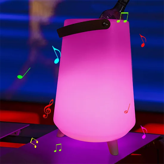 LED-lichtgevende 16-kleuren draagbare Bluetooth-luidspreker ijsemmer creatieve bar buiten