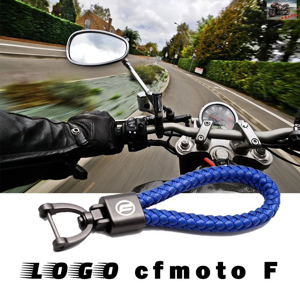 Hand Woven Keychain For CFMOTO MT800 800MT 650MT 800 650 MT CF 650 TR-G Motorcycle Accessories Custom Logo Leather Metal Keyring