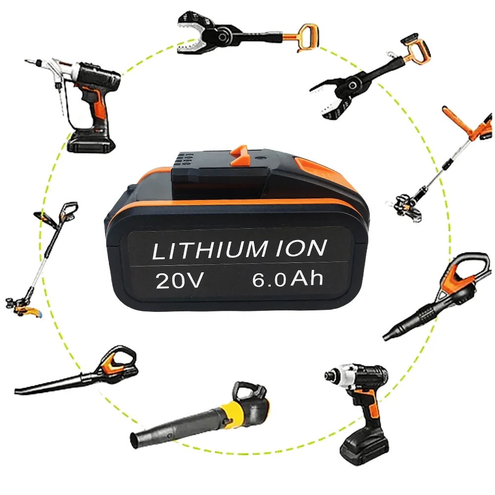 For Worx 20V 6000mAh Lithium battery Rechargeable WA3551 WA3553 WA3553.1 WA3570 for All WORX Electric and Garden Tools