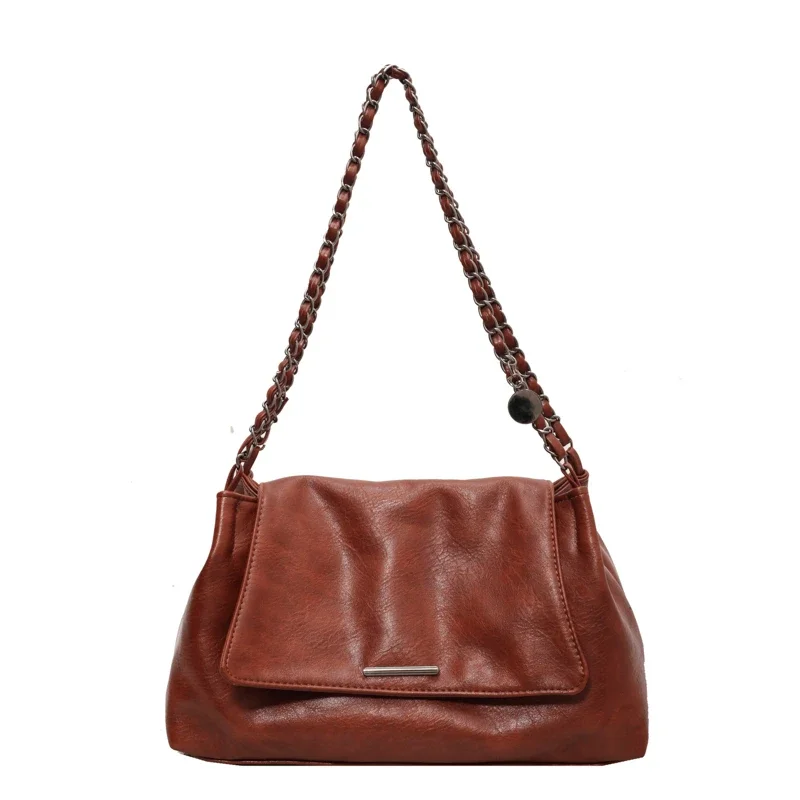 Bolso de mano con bolsillo Interior para mujer, bolsa de alta calidad con cremallera, suave, con solapa, Pu, 2024