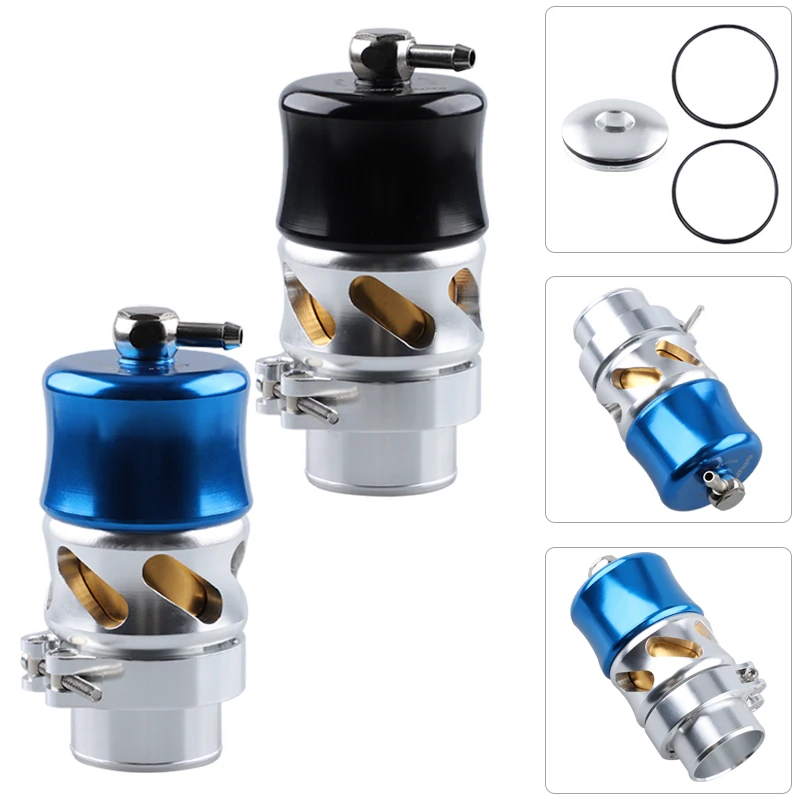 

Алюминиевый продувочный клапан 38 мм для системы турбокомпрессора, 20 фунтов на квадратный дюйм, совместимый с интеркулером, черный/синий, стандарт высокого качества