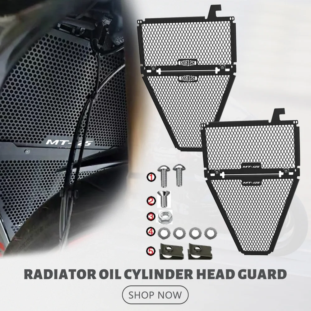 

2024, решетка радиатора с ЧПУ, защитная крышка, комплекты масляных защитных ограждений для головки блока цилиндров для Yamaha MT-125 MT125 XSR-125 XSR125 2020-2023