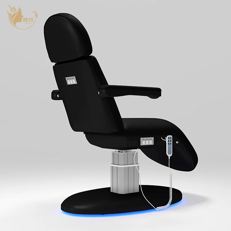 أثاث تجميل ذو قاعدة ذهبية لصالون التجميل، طاولة تدليك سبا فاخرة، سرير رموش كهربائي لمستحضرات التجميل، سرير رموش قابل للطي في الفندق #4