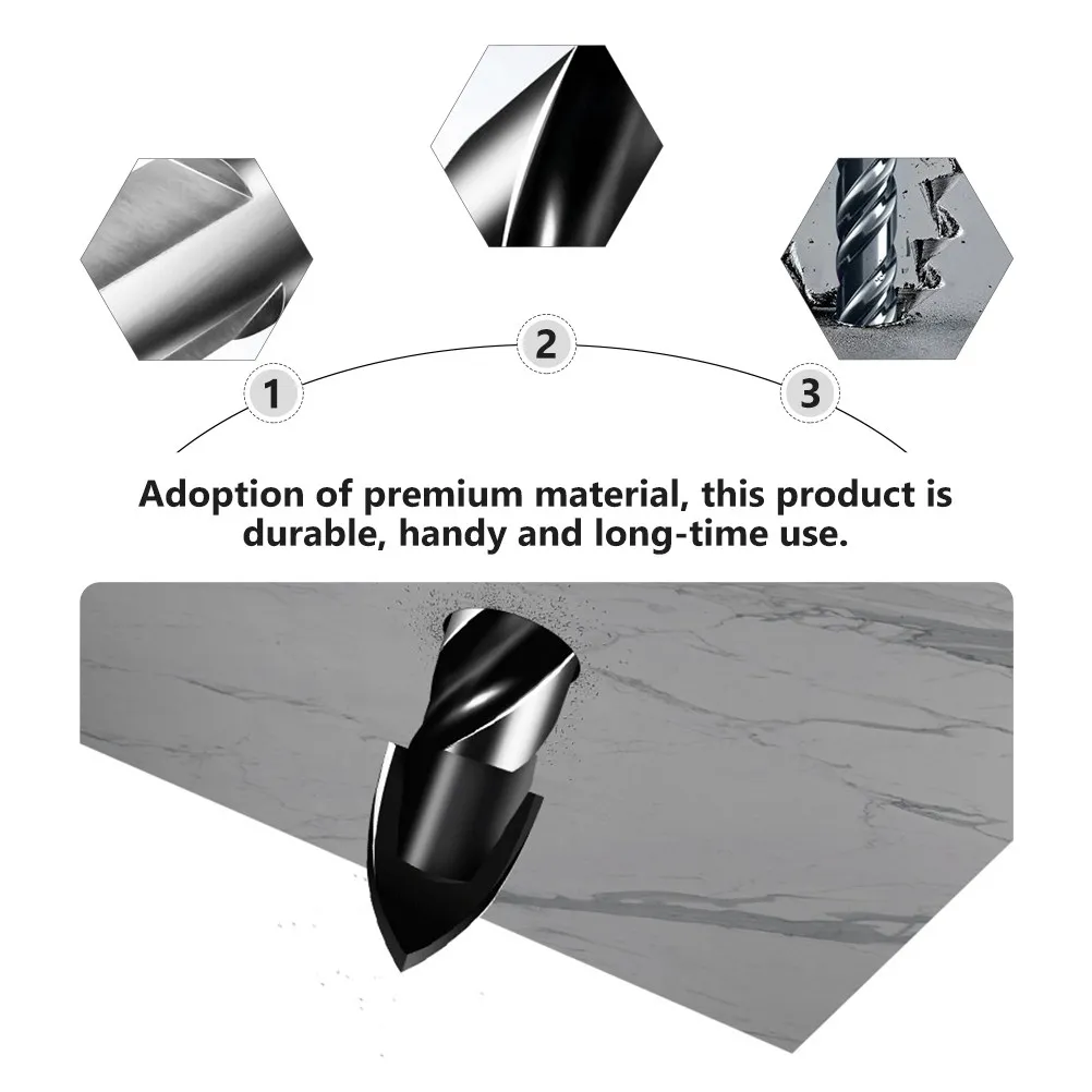 

Набор сверл из 10 предметов: сверхпрочные сверла из твердого сплава для плитки, бетона, стали, алюминия, дерева, для электродрелей