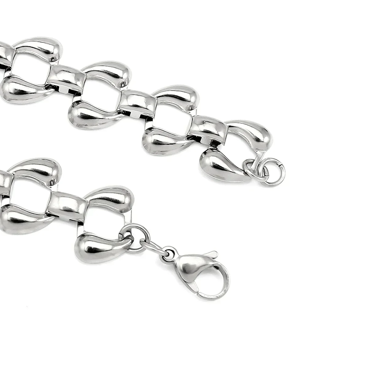 Bracciale parallelogramma in acciaio inossidabile di moda Braccialetti con ciondoli in oro placcato 18 carati femminile Braccialetti robusti Gioielli Regali di Natale