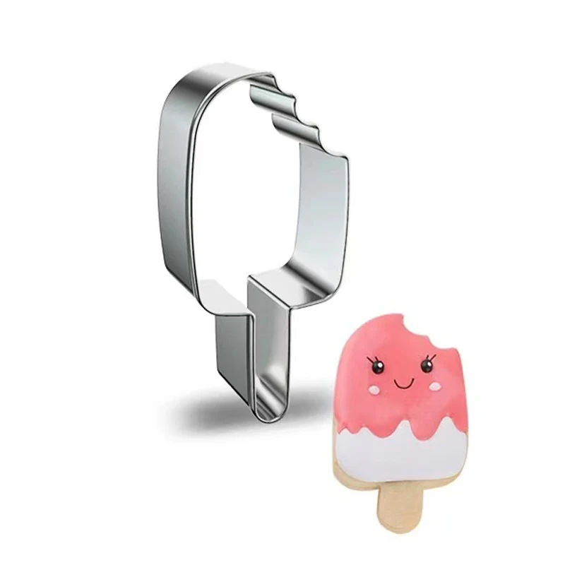 Summer Ice Cream Cookie Cutter Mould Stainless Steel Ice Cream Popsicles Shapes Biscuit Mold Fondant Pastry Decor Baking Tools