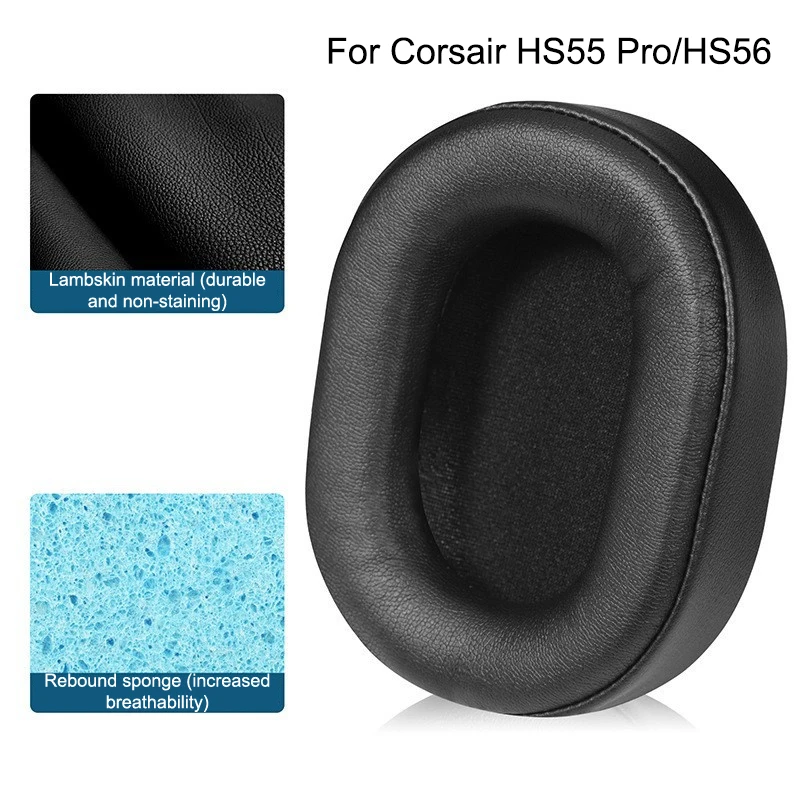 Earphone Replacement Ear Pads For Corsair HS55 Pro HS65 Wireless Headphone Headset Ear Cushion Repair Parts Sponge