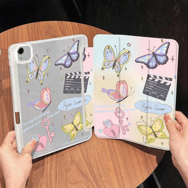 Smart PU Case for Ipad 5th 6th Generation 7 8 9th 10.2 Funda Cover IPad Air 5 Air 4 10.9 Ipad Air3 10.5 Colorful Butterfly Shell