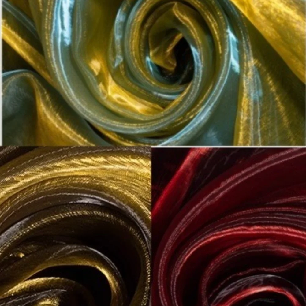 

Laser Organza Gradient Fabric Clothing Hanfu DIY Kindergarten Huanchuang Wedding Background Decoration Shirt Dress Sewing Cloth