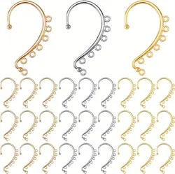 30pcs 3 Colours Ear Cuffs Earrings Non Piercing Ear Wraps Earrings Clip On Ear With 7 Holes For DIY Ear Jewelry Making