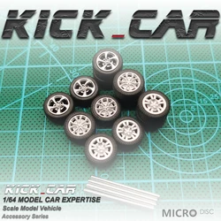 Model Car 1/64 Wheels ABS For Hot wheels with Rubber Tire Basic Model Car Modified Parts Toy Vehicle for Tomica MiniGT