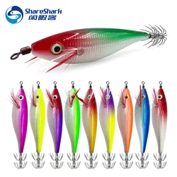 5pcs-page Luminous Wood Shrimp Bait Fishing Tackles Simulation Squid Hook Glow in the dark Squid Jig Hooks Fishing Lures
