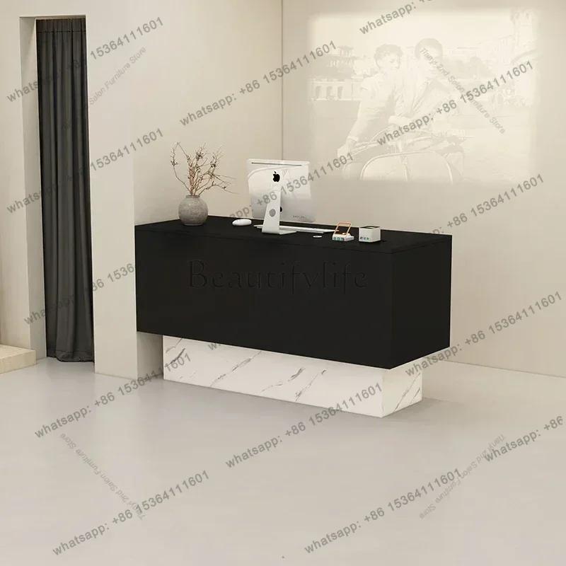LSItalian Minimalism Reception Desks Modern Simple Design Vestibule Outfit Shop Commercial Furniture Sportello Di Ricezione FYRD