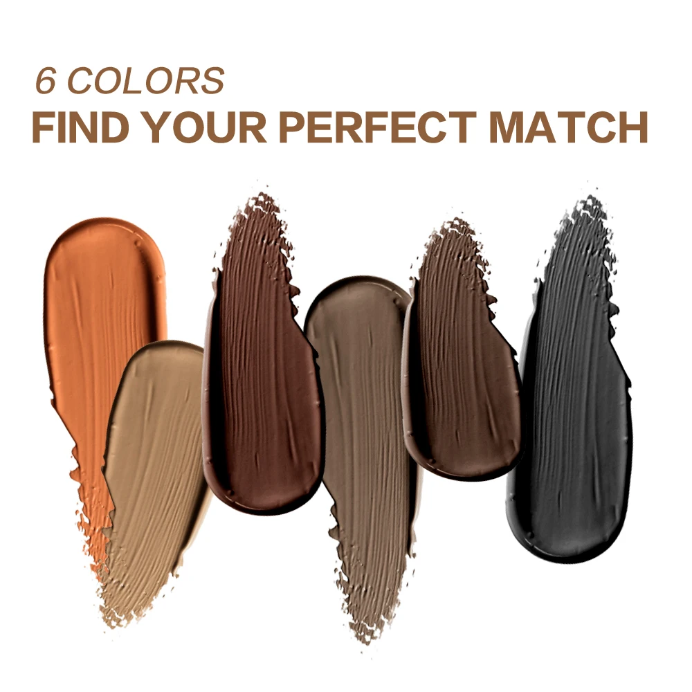 Henna do brwi DIY w domu, czarno-brązowy, naturalnie wyglądający wzmacniacz brwi, wodoodporny, długotrwały zestaw do farbowania brwi, 6 kolorów