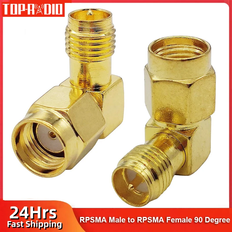 

1PC SMA to SMA Connector RP-SMA Male to RPSMA Female 90 Degree Right Angle Adapter Gold-Plated