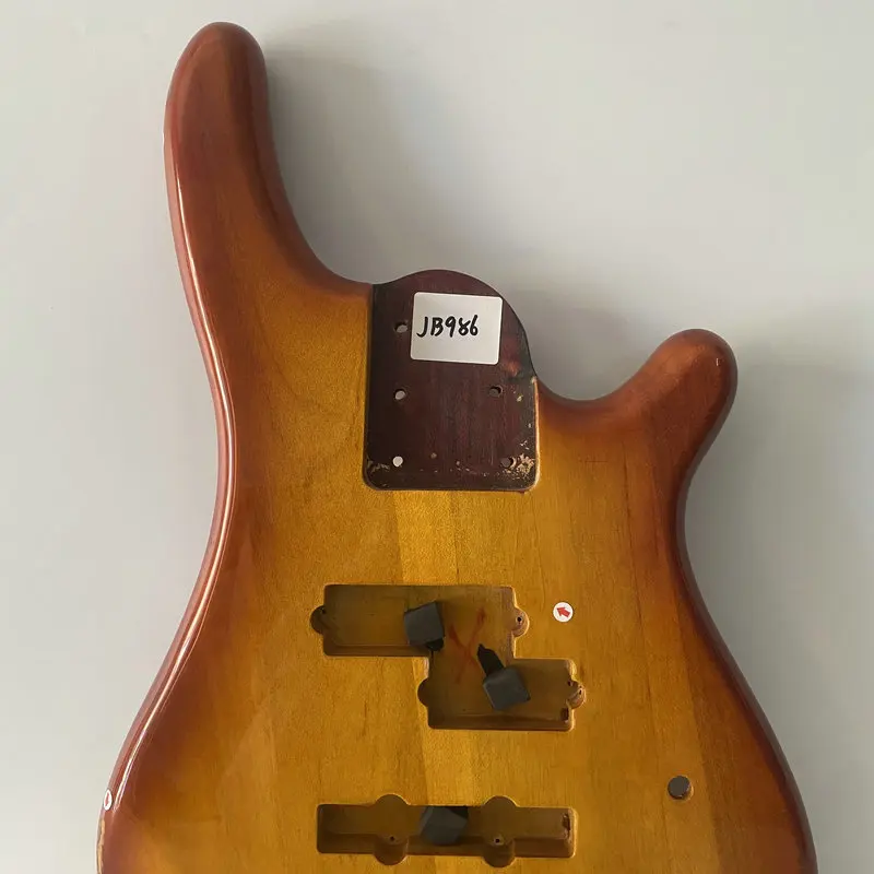 JB986 Semi Finishing Electric Bass Body with Active PJB Pickups in Solid Wood for 5 or 6 String Electric Bass Replace DIY