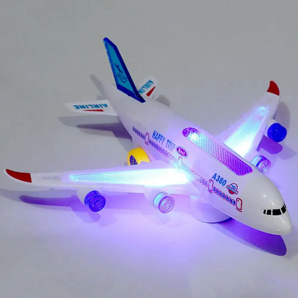 Aircraft Miniatures 360 Rotation Electric A380 Airplane Moving Flashing Lights Music Toys Plane LED Flashing Lights Airplane