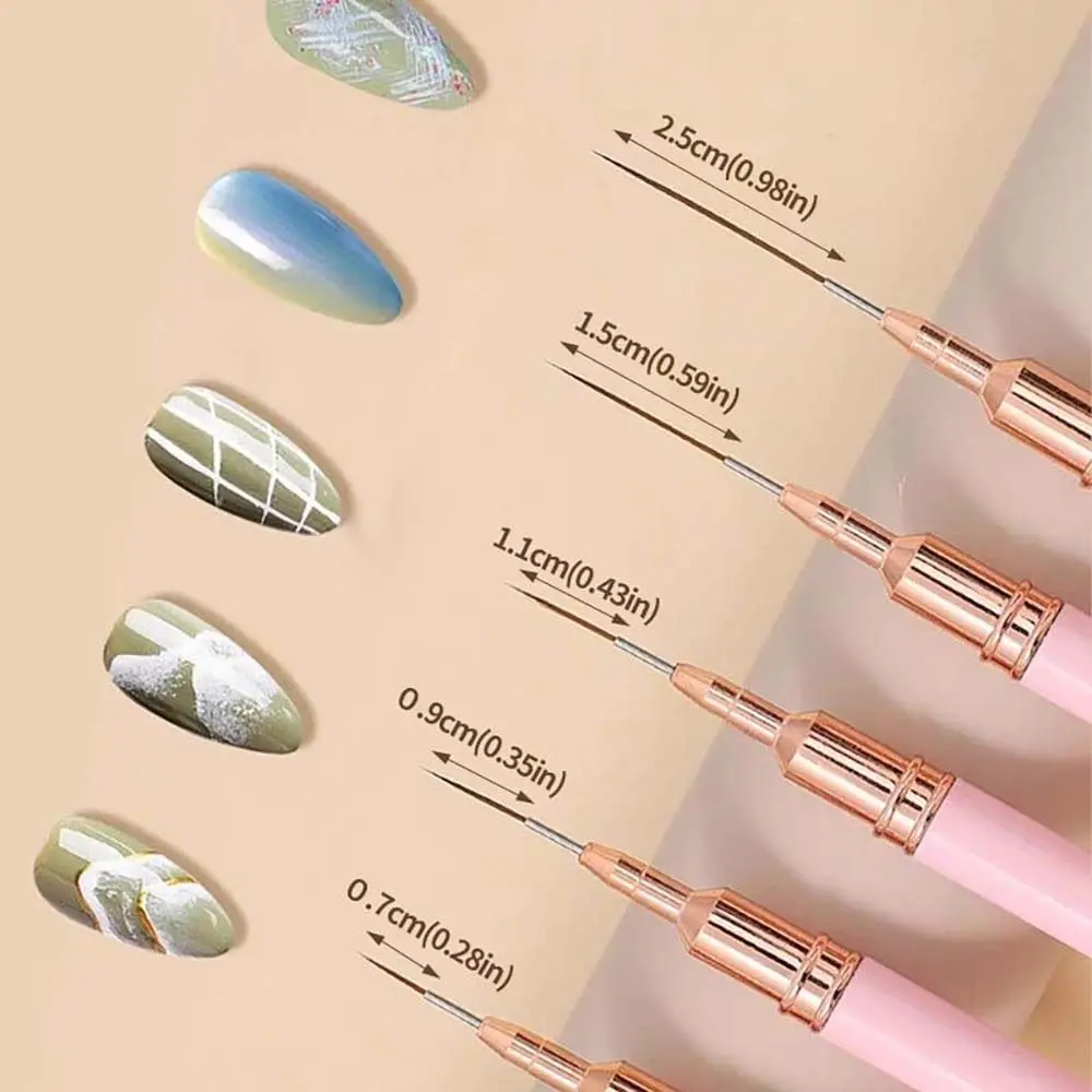 Nail Striping Drawing Nail Art Liner Brushes Set UV Gel Painting Nail Art Design Nail Elongated Lines Pen UV Gel Nail Brush