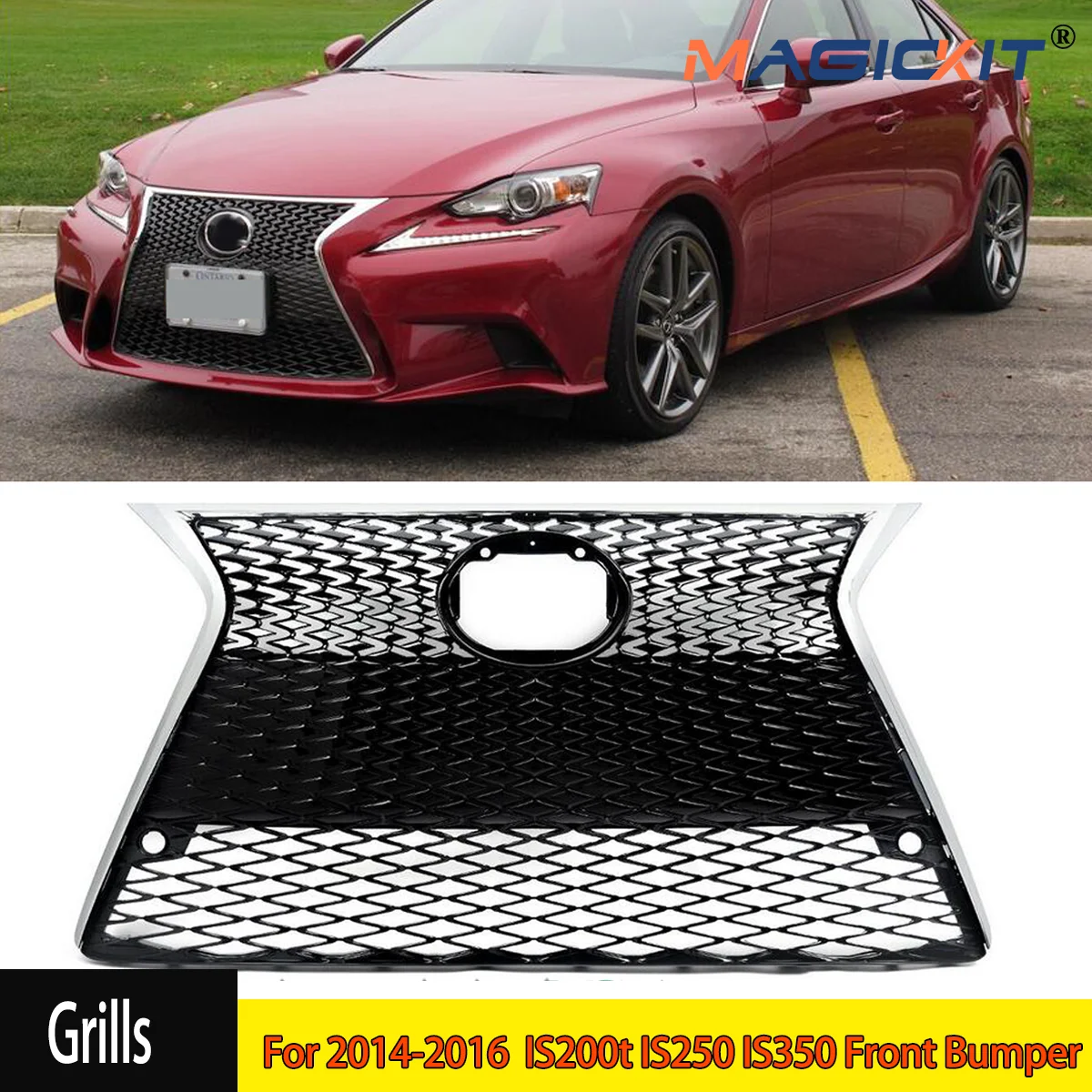 For Lexus 2014-2016  IS200t IS250 IS350 Front Bumper Upper Lower Grille F Sport