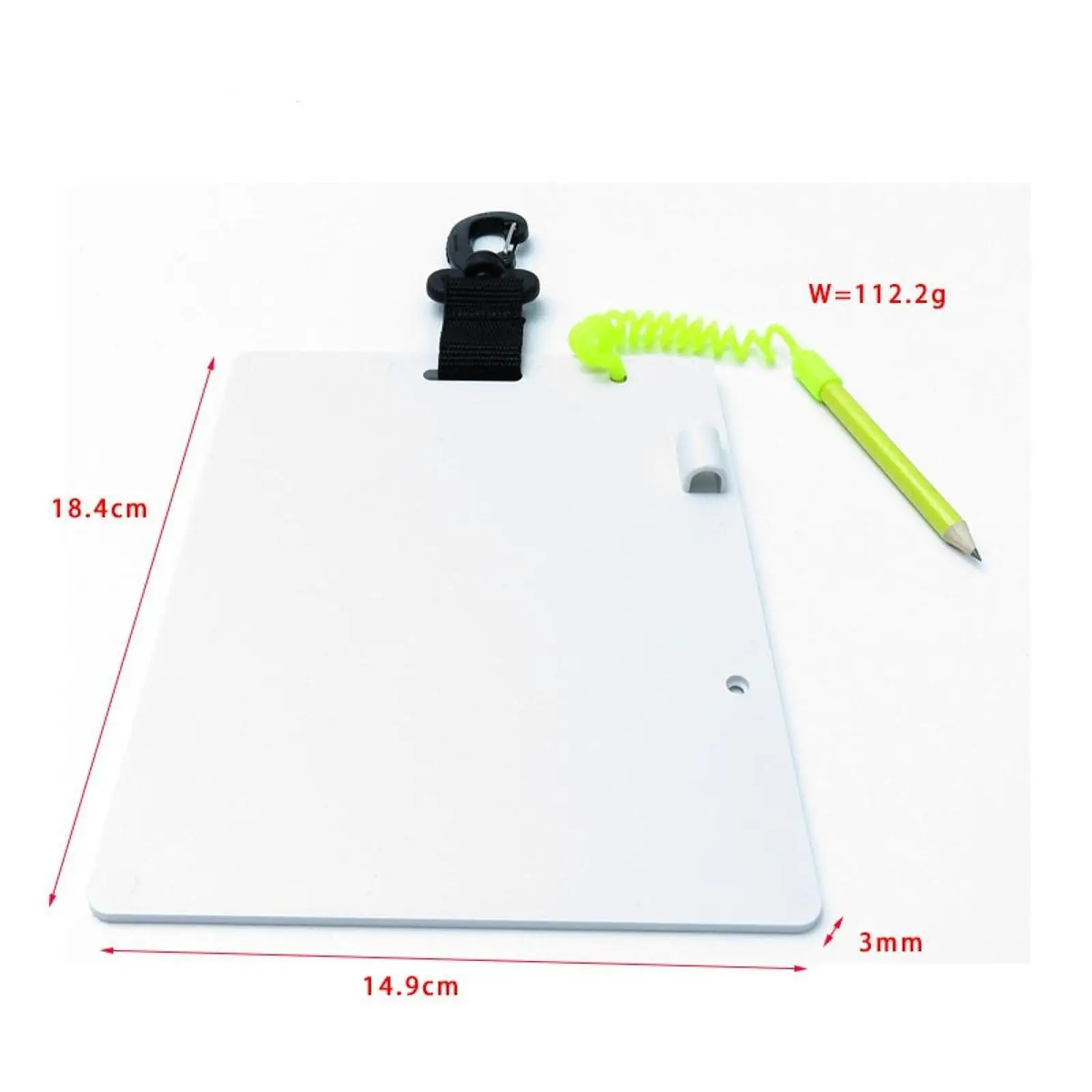 Underwater Writing Slate Swivel Clip Dive Slate Matte ABS Board Underwater Accessories for Snorkeling