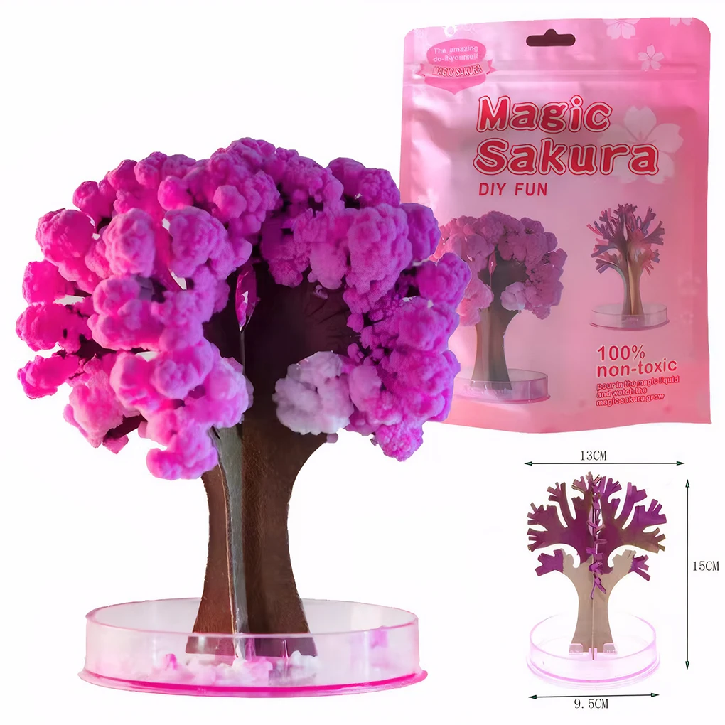 Magisch Papier Sakura Kristall Bäume Weihnachten Magischer wachsender Baum Fancy Desktop Kirschblüte Wissenschaft Spielzeug Neuheit Lustiges Geschenk