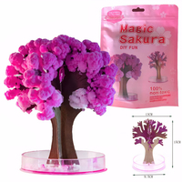 Magically Paper Sakura Crystal Trees Christmas Magic Growing Tree Fancy Desktop Cherry Blossom Science Toys Novelty Funny gift