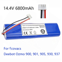 New Original 14.4V 6800mAh Robot Vacuum Cleaner Battery Pack for Ecovacs Deebot Ozmo 900, 901, 905,  930, 937