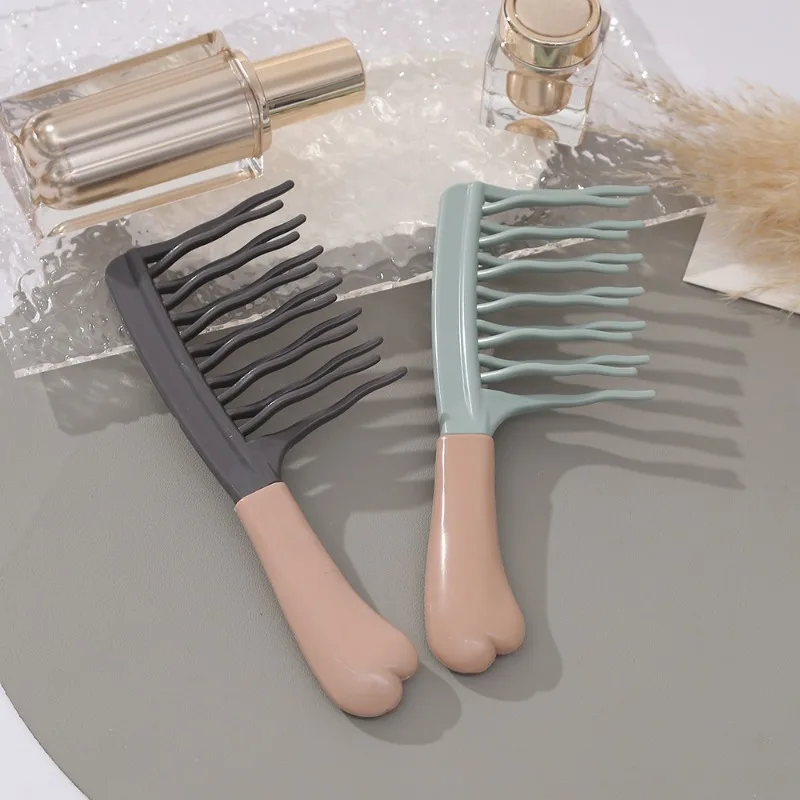 Double Row Wave Tooth Volumizing Brush for Scalp Massage & Anti-Static Styling Professional Ergonomic Durable for Salon Home Use