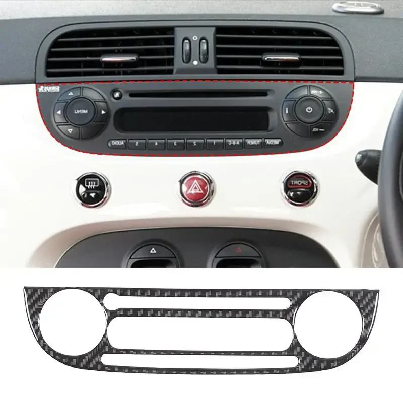 For 2011-2019 Fiat 500 Soft Carbon Fiber Car Central Control CD Panel Cover Sticker Car Interior Protection Accessories RHD