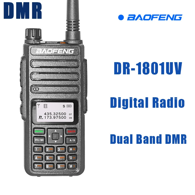 Baofeng Walkie Talkie Long Range DR-1801UV Dual Band DMR Digital/Analog Dual Time Slot Upgrade DM-1801 Ham Radios Receiver