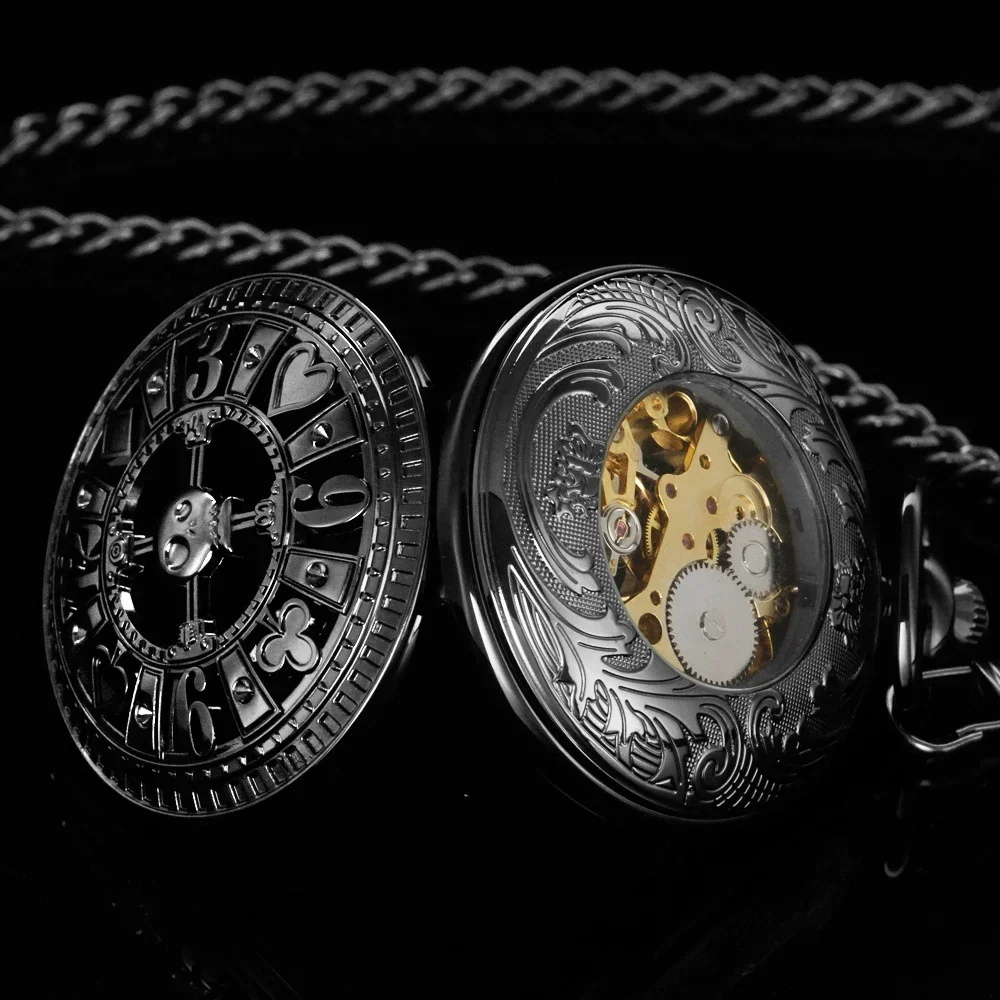 

Vintage Costume Pocket Watches for Men Necklace Watches Steampunk Man Pocket Watch FOB Pendant Black Classical PJX1803