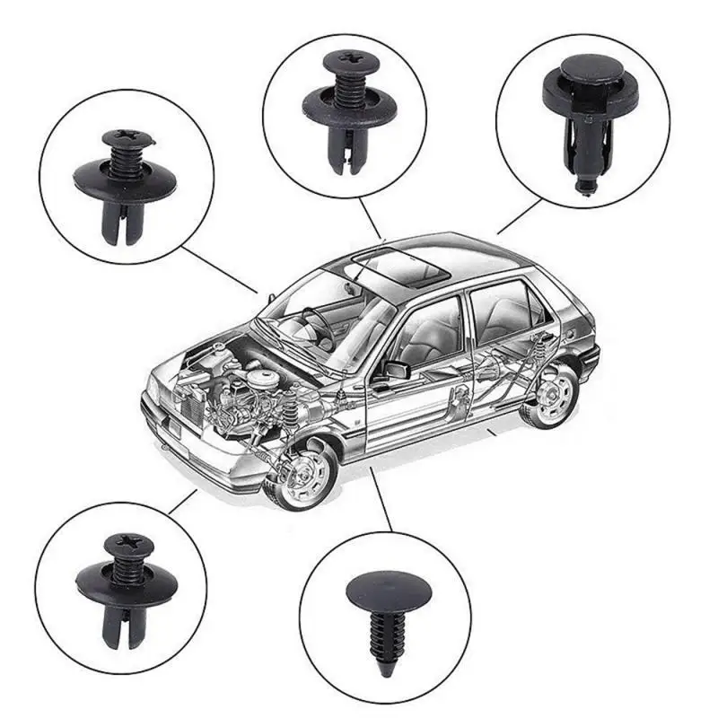 Size Auto Fastener Clips Mixed Car Clips Retainer Rivet Door Panel Fender Liner Bumper Fender Trim Car Accessories