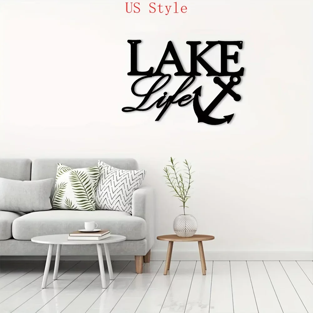 

Lake Life Coastal River Outdoor Decor Metal Wall Art Interior Decoration Home Wall Hanging Home Decor Artwork Livingroom Bedroom