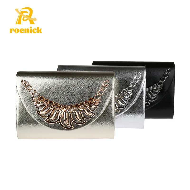 

ROENICK Women PU Banquet Day Clutch Vintage Banquet Wedding Flap Evening Bags Female Party Tote Evening Bags Cocktail Handbags