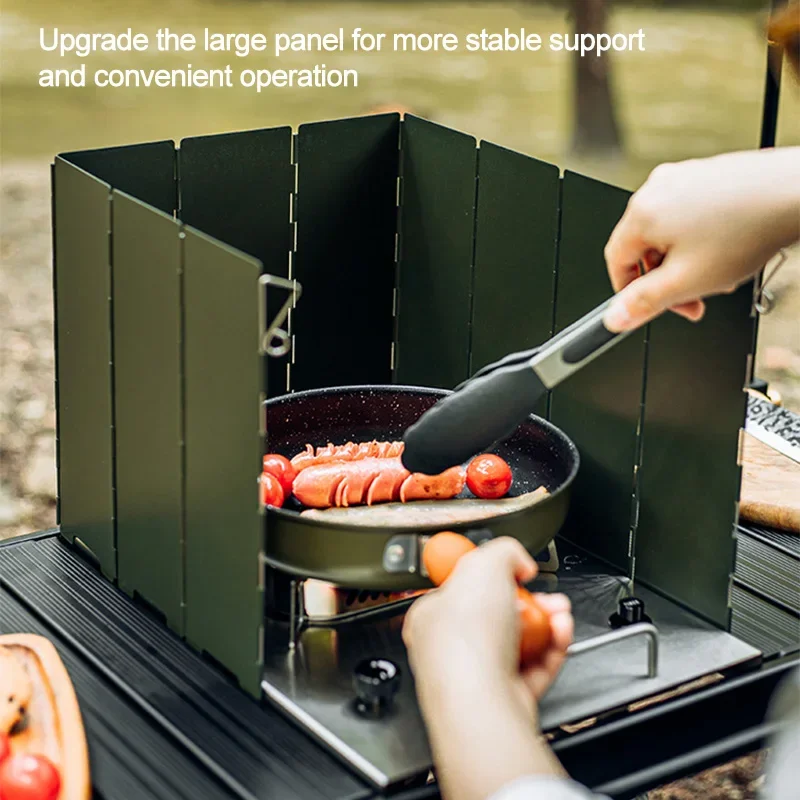 Ultralight Outdoor 10 Plates Foldable Wind Shield Camping Picnic Stoves Cooking Burner Windproof Screen Wind Deflectors Stove