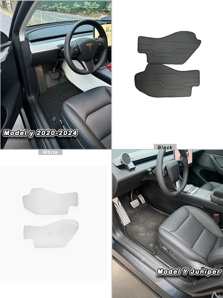 For tesla model y Juniper accessorie interior decoration ptotect pads model 3Highland White Leather mats 2pcs Cockpit 2 sides - view 5