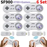 1-6Set SF900 Retro Game Console with 2 Game Controllers Gamepad 2.4G Wireless Receiver Video Game For Super Nintendo SNES NES
