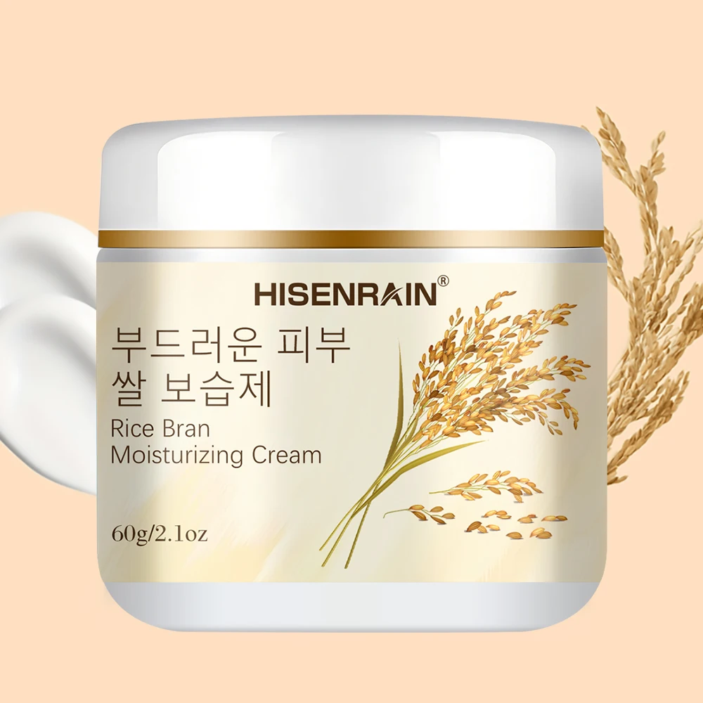 HISENRAIN Natural Rice Extract Face Cream - Soothing, Moisturizing & Brightening Daily Moisturizer for Sensitive & Dull Skin.