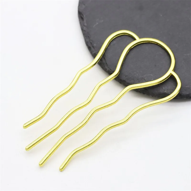 Retro 4 Teeth Comb Silver/Gold Color Hairpin Hair Wear Vintage for Women Girls Ponytail Holder Hair Clip Jewelry Accessories