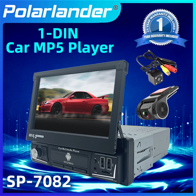 

Retractable 1 Din Radio Android MP5 Player Bluetooth Mirror Link Touch Screen GPS Rear View Camera Car Multimedia Player 7 Inch
