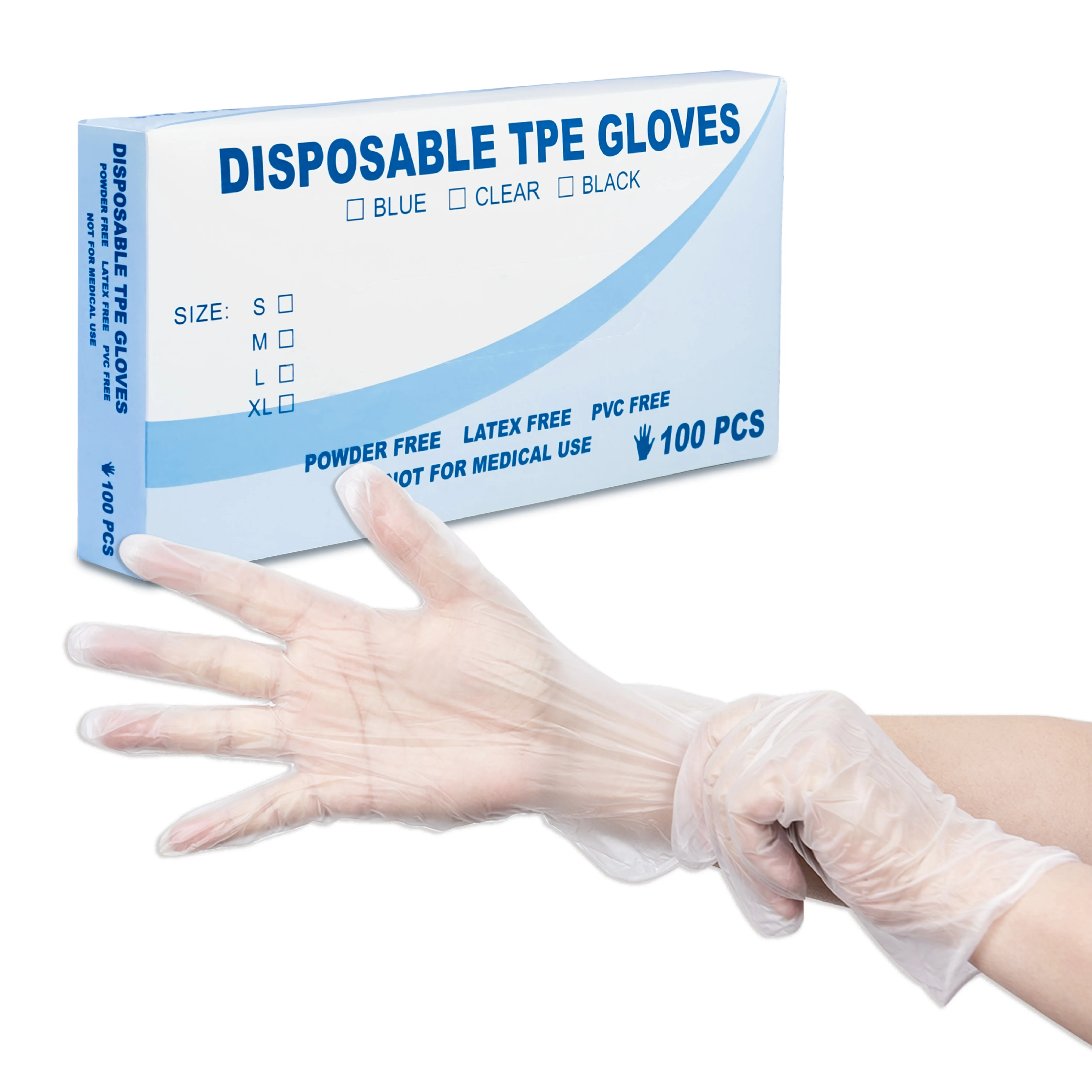 

Disposable TPE Gloves, Clear, Industrial Grade, Powder-Free, Latex-Free, Non-Sterile, Food Safe, gloves for decoupage