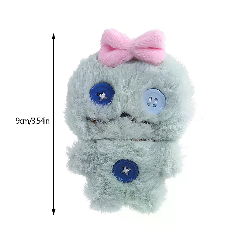 Breloque de sac de poupée en peluche avec nœud de dessin animé ; Cadeau artisanal porte-clés ; Adorable jouet d'ornement suspendu.