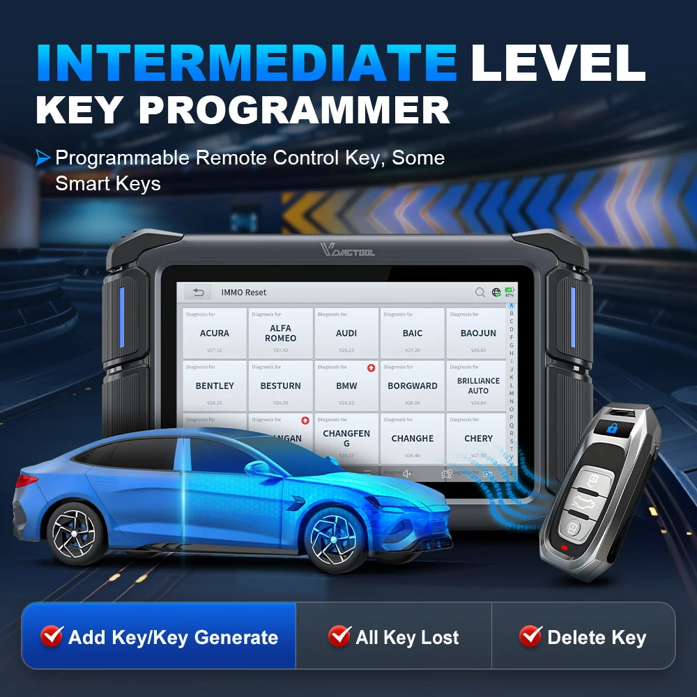 Диагностический инструмент Vdiagtool VD70 Lite для автомобилей, программирование ключей, CAN FD и DOIP, 31+ функции сброса, автомобильный сканер с пожизненным бесплатным обновлением.