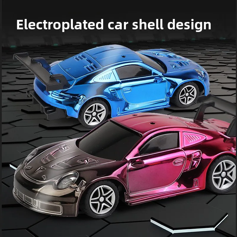 선물용 RC 레이싱 미니카 시뮬레이션 RC 자동차 1/43 스케일 RTR 2.4GHz 전동 모델 LED 라이트 라디오 RC 장난감 소년용