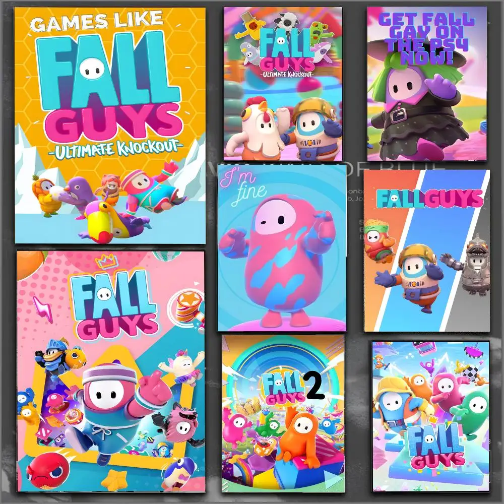 Fall Guys Game Cute Poster Modern Aesthetic Print Minimalist Bedroom Living Room Home Decor Gift