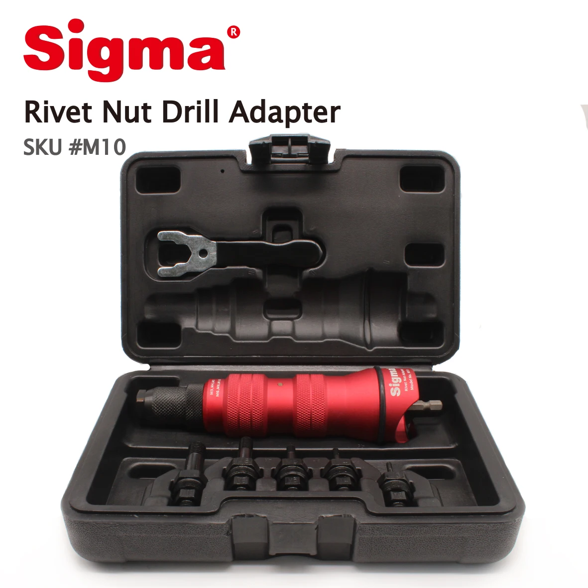 Sigma #M10 HEAVY DUTY Threaded Rivet Nut Drill Adapter Cordless or Electric power tool accessory alternative air rivet nut gun