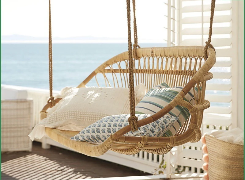 

Hanging Basket Rattan Chair Nordic Style Couple Double Indoor Hammock