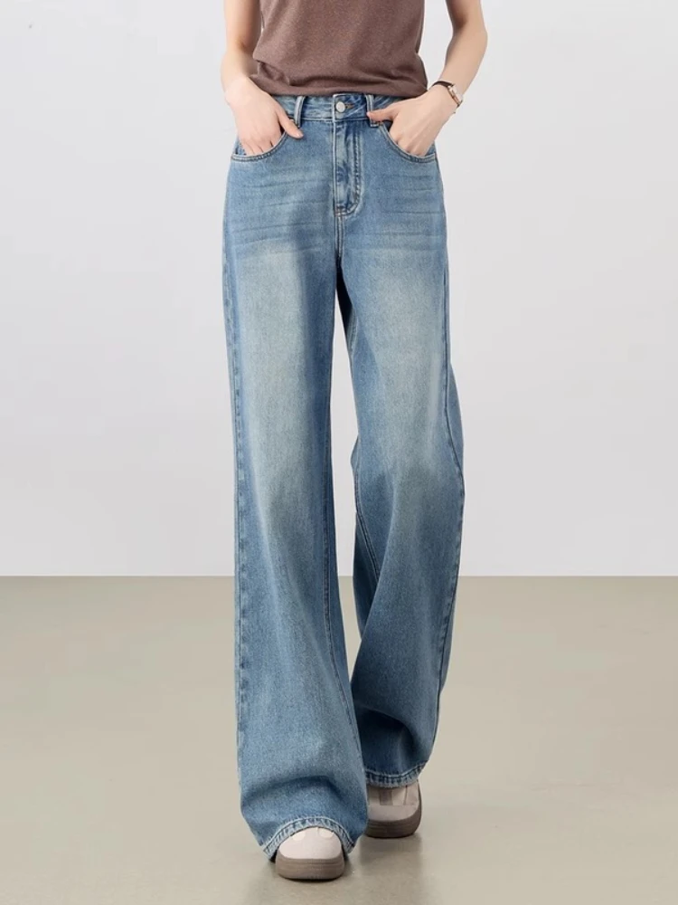 SENTUBILA Vintage Bootcut Denim Jeans Women's Full Length Trousers 2025 Autumn Cotton Denim Long Pants Ladies Clothes W51N58072