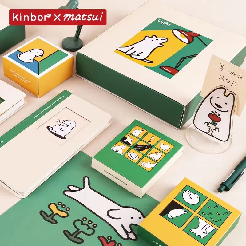 Kinbor x matsui Healing Dog Checker Book Set Weeks Hand Book Gift Box Set Girl Cute Notebook Birthday Companion Gift Kawaii Book