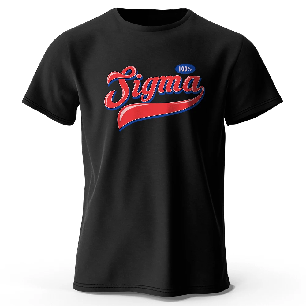 Men's 100% Sigma Printed T-Shirt 100% Cotton Oversized Alpha Graphic Tees for Women Summer Tops Grindset Streetwear
